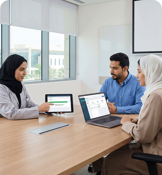 Healthcare professionals collaborating